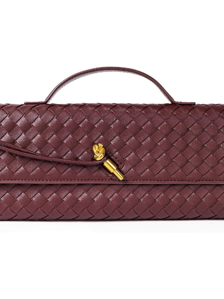 Woven Purse For Women Evening Clutch Woven Leather Handbags Crossbody Bag Purse